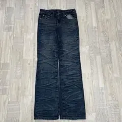 vintage y2k フレアデニム　ストレートデニム　刺繍　生地◎