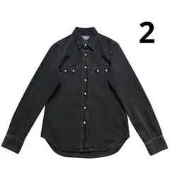 BLUE BLUE デニム ウエスタンシャツ M 黒 スナップボタン 日本製