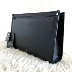 【新品未使用】ランバンコレクション　クラッチバッグ　セカンドバッグ　黒　本革