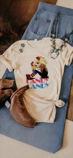CANDY CANDY プリントTシャツ 半袖 XXL