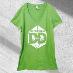 IMPROVISED ロゴ Vネック 半袖 Tシャツ M ライトグリーン 緑