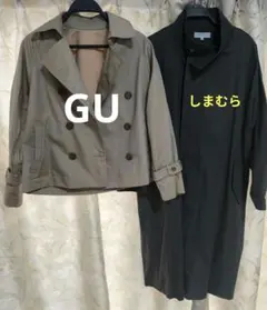 ベージュ ダブルブレストジャケット　GU しまむら