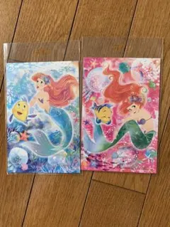 ディズニーリゾート　リトルマーメイド　アリエル　ポストカード二枚セット