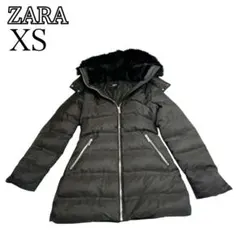 希少 廃盤 ZARA セミロング フード付き ダウンジャケット XS