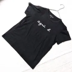 【美品】agnes b. アニエスベー ロゴTシャツ ブラック サイズT2M相当のサムネイル