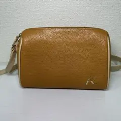 極美品 キタムラ 本革 ショルダーバッグ シボ革 キャメル ゴールド金具斜め掛けのサムネイル