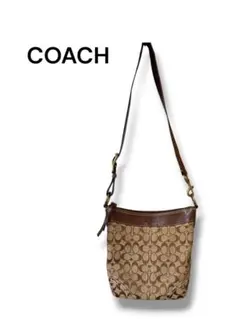 【COACH】コーチシグネチャー ショルダーバッグ ブラウン キャンバス×レザーのサムネイル