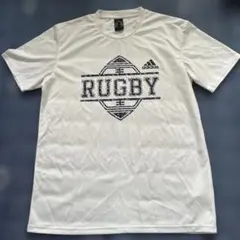 adidas 速乾　ロゴプリントTシャツ　白　Lサイズのサムネイル