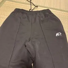 黒 ストレートジャージパンツ ウエスト調整可