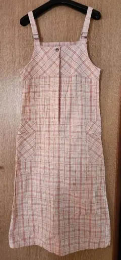 エプロン ジャンパースカート チェック柄 Mサイズ