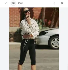 ZARA ドット柄ジャケット ホワイト S　完売のサムネイル