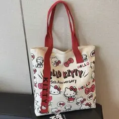 ハローキティ キャンバス トートバッグ レッド
