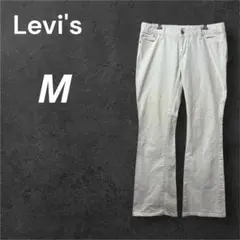 Levi's ホワイト 白 M ブーツカット デニム ヴィンテージ 革パッチ 春