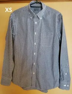 無印良品 チェックシャツ 青 XS