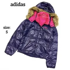 【美品】 アディダス adidas ダウンジャケット フード ファー S