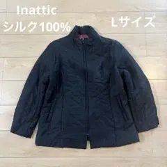 Inattic 綿100% 中綿入り ジップアップ ブルゾン ブラック
