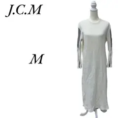 ★美品 J.C.M ジェイシーエム ホワイト 長袖 ニットワンピース M
