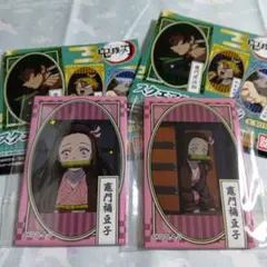 鬼滅の刃　竈門禰豆子　スクエアCANバッジ　２種セット　缶バッジ