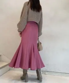 snidel ハイウエストヘムボリュームスカート