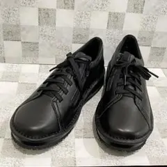 ⭐️美品⭐️ Doruche レザー　黒　スニーカー　レースアップシューズ　ジッパー