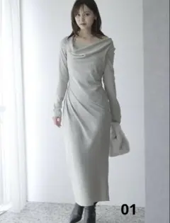 SNIDEL スナイデル ドレープバックサテンロングワンピース