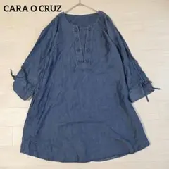 kasurira カスリラ フリルネック ダークブルー チュニック - メルカリ