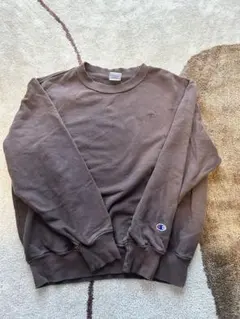 Champion スウェット トレーナー ブラウン L 刺繍ロゴ 古着風
