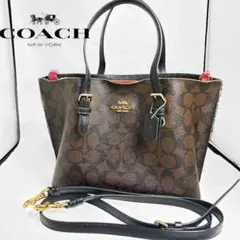 ✨格安 コーチ シグネチャー モリー 2WAY ブラウン ショルダートートバッグ