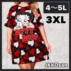 大きいサイズレディース ベティーブープ チュニック丈 Tシャツ 3XL 4L5Lのサムネイル