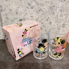 ディズニー　ミッキー＆ミニー　ペアグラスセット　昭和　レトロ
