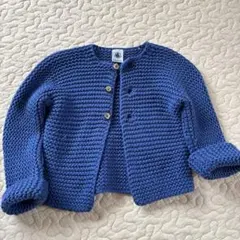 Petit Bateau ブルー カーディガン 18m