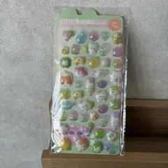 匿名配送【みどり・お花・ねこ】 ボンボンドロップ風 シール ぷくぷくシール3D