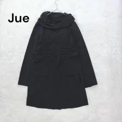 Jue♡女優襟ナイロンコート ブラック ミドル丈 XL 大きいサイズ デザイン性