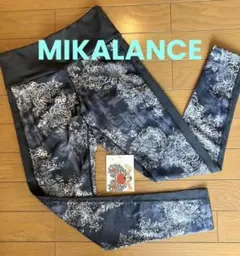 MIKALANCE★ミカノV60サイド切替ロングレギンス デニムレースブラックのサムネイル