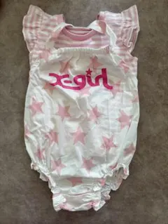 [未使用]x-girl 星柄ロンパース ピンクのサムネイル
