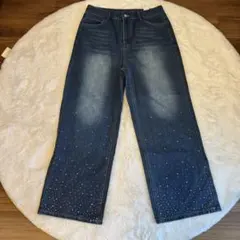 ラインストーンデニム