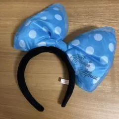 ディズニー ミニーマウス 水玉カチューシャ 水色
