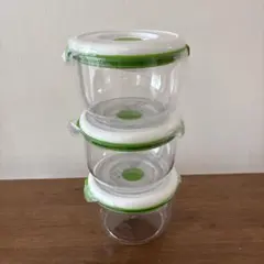 食品保存容器 3個セット 透明・白・緑