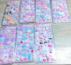 かわいいキャラクター おしりぷにぷにシール 立体シール 7枚セット