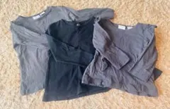 キッズ トップス 3点セット グレー系