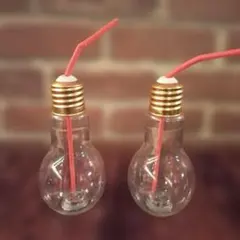 コップ　グラス　電球型飲料用グラス　2個セット　ライト光りません