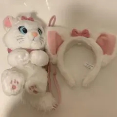 【美品2点セット】ディズニー マリーちゃん カチューシャ＆ぬいぐるみポシェット