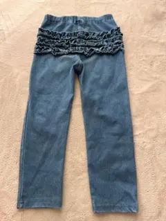 プティマイン100cm フリル付きデニムレギンス