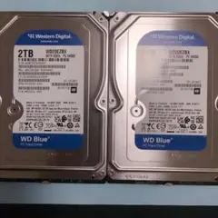 【新古品使用時間10時間以内】HDD 2TB 3.5インチ✕２個