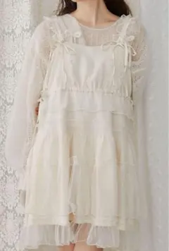 merry jenny チュールドロストミニキャミワンピース アイボリー