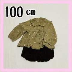 100 セットアップ 花柄 可愛い オシャレ 襟付き フリフリ