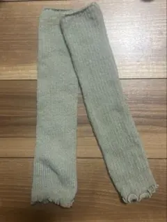 緑 ライトグリーン ニット ゴム レッグウォーマー アームウォーマーフリーサイズ