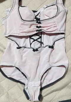 ピーチジョンピンク レースアップ ボディスーツ 32C