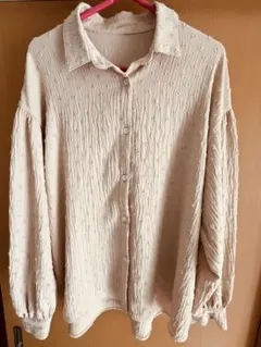 ジャーナルスタンダードレリューム　ジャガードブラウス　ドット長袖　 ベージュ