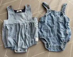 デニム風ロンパース 2点セット